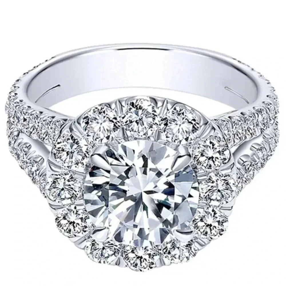 🎀Engagement Double Layer Round CZ Bridal Wedding Ring forUNVN12291